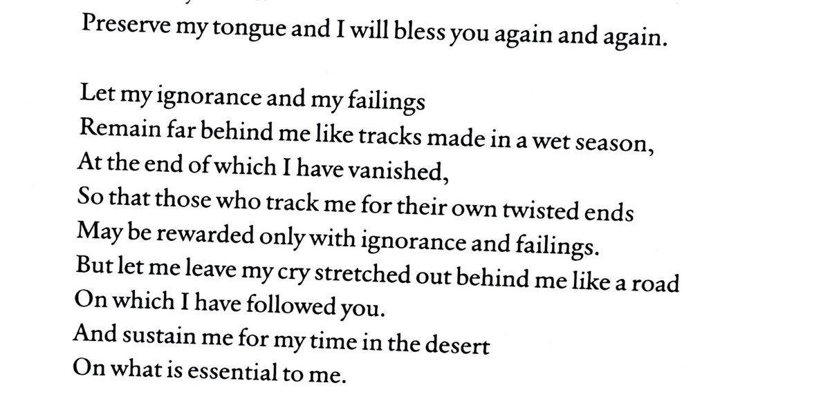 biancastone's tweet photo. Preserve my tongue and I will bless you again and again..

*

W.S. Merwin 
from " Lemuel's Blessings " https://t.co/U9tDPMWoVX
