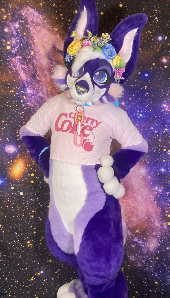 secfurry's tweet photo. Finally a free #FursuitFriday for me! Been working alot and con prep (mostly for #decon lol) 😅
But this this bitch is at #anthrocon ! catch me out here dying in this heat 😆💜🔥
#thesunisadeadlylaser #furry #furries #fursuit https://t.co/0Q3t1p1YWG