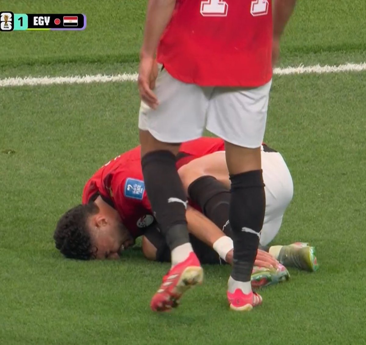 Evan_M_G's tweet photo. I’m getting tired of these motherfucking Egyptians collapsing on this motherfucking pitch! #AUSEGY #FIFAWorldCup https://t.co/0RztDrmktc