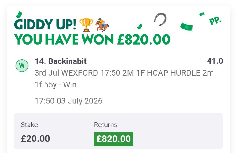 horsequant9's tweet photo. WHAT A DAY, A 40/1 AND A 9/1 WINNER ✅✅✅

We’ve just hit these MONSTERS in the telegram, The Horse model proving its worth again 😮‍💨 

Come get involved so you don’t miss out tomorrow 👉 https://t.co/hDQgp7JO0Y https://t.co/oUUfea9fF6
