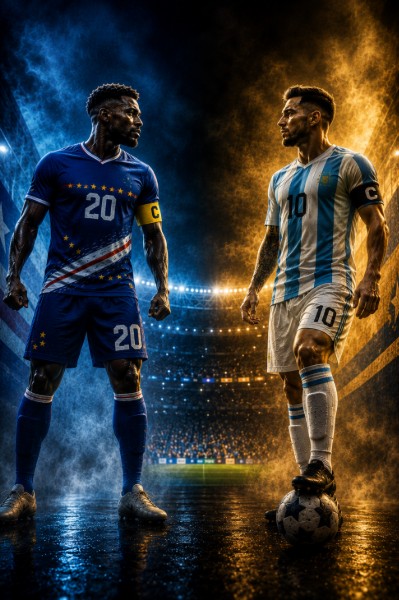 Sailorr010's tweet photo. The GOAT steps in, the challenge begins 
Can Cape Verde create history or will Messi own the night?
@WaterX_app 
#WaterX https://t.co/xTCi7HRJLI