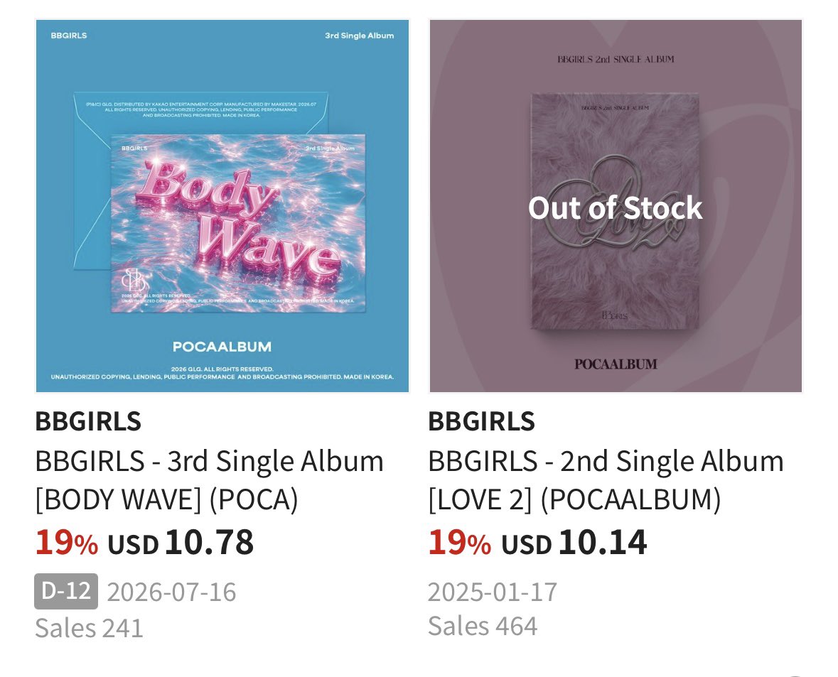 BBGIRLSOURCE's tweet photo. @weare_bbgirls  New Single Album
“Body Wave” has already reached half of Love 2’s full sales in such a short time 👀
Still early with D-13 left. BBee keep purchasing.

#BBGIRLS #브브걸 #BodyWave https://t.co/BYINDltC9B