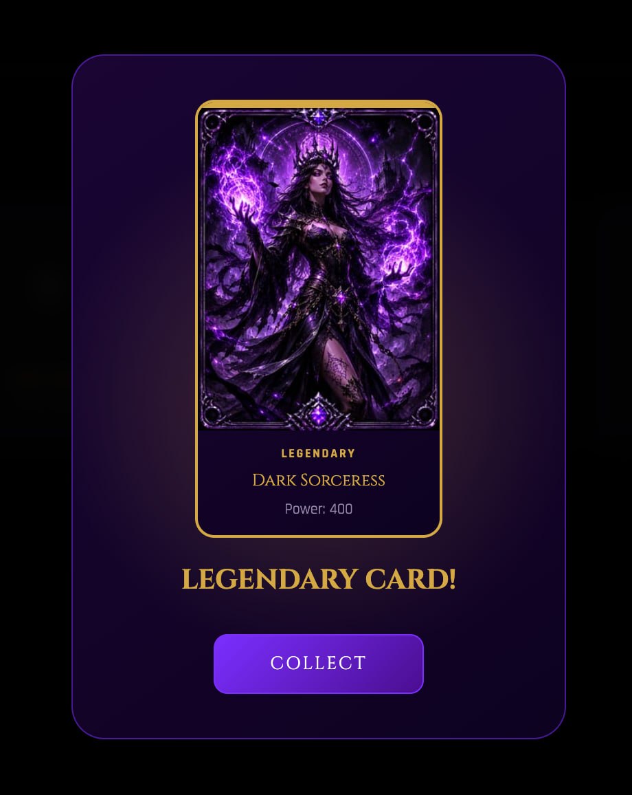 PlayDarkArena's tweet photo. A rare card doesn't win the game for you

In Dark Arena, rarity gets you started faster: more energy, more battles, more room to grow. But every card, even the rarest, has to be leveled, built around, and earned into power

You can't buy one legendary and skip the climb

The Arena rewards the path, not the purchase