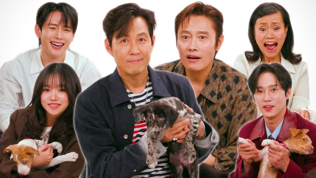 bhjjthrowbacks's tweet photo. july 3, 2025

one year ago today, lee jung jae and lee byung hun appeared in buzzfeed’s ‘the puppy interview’ along with the squid game cast https://t.co/BHbJkHhBjU