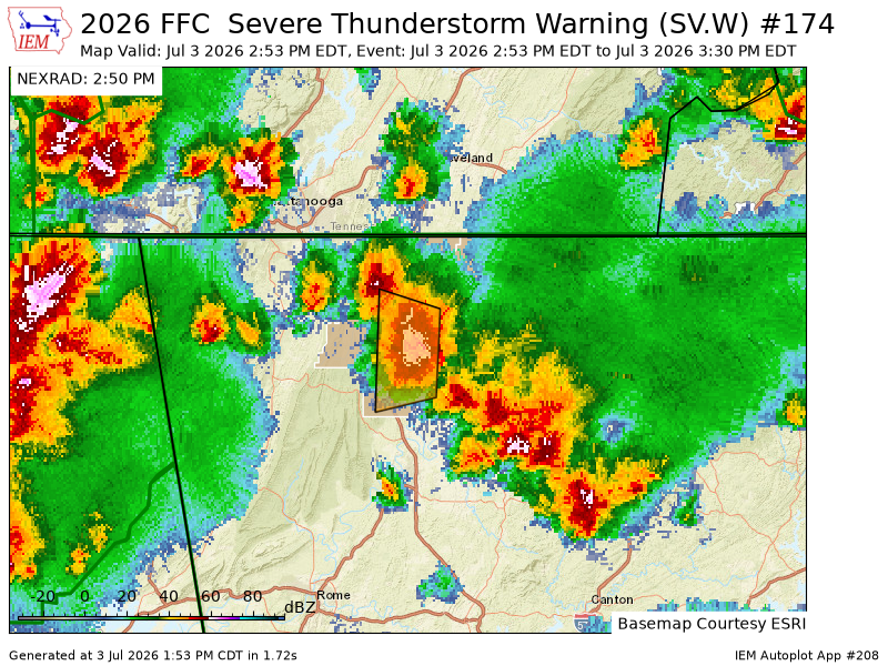MurrayCountyPS's tweet photo. FFC issues Severe Thunderstorm Warning [wind: 60 MPH (RADAR INDICATED), hail: 1.00 IN (RADAR INDICATED)] for Murray, Whitfield [GA] till 3:30 PM EDT https://t.co/Ii5zEUlZQA https://t.co/PeF7jgOeYY