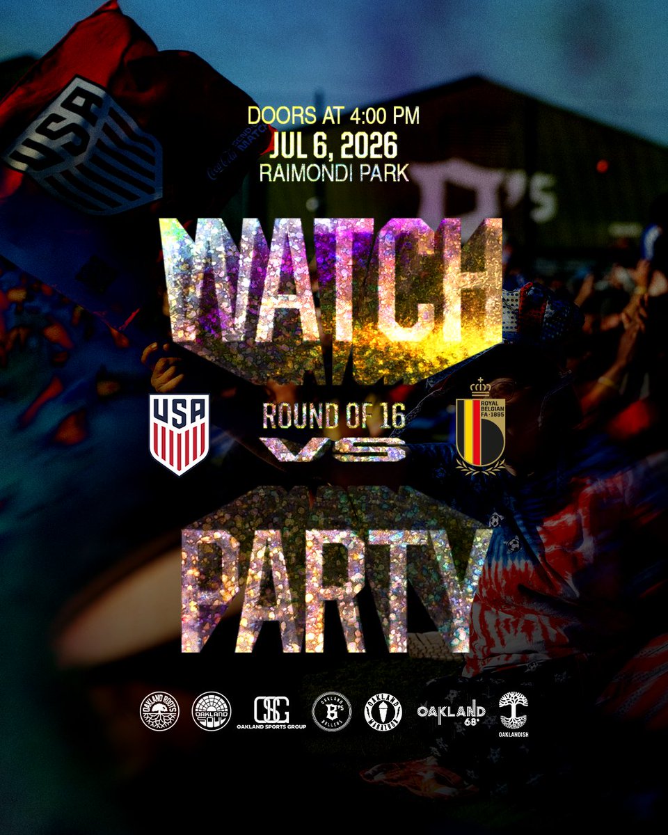 oaklandrootssc's tweet photo. USA 🇺🇸 vs. Belgium 🇧🇪

Oakland, we’re back at Raimondi Park on Monday. After two sold-out watch parties, let’s do it again as the USMNT takes on Belgium.

🗓️ Monday, July 6
⏰ Doors open at 4 PM PT
📍 Raimondi Park

Space is limited. RSVP now and be part of the energy.

FREE RSVP: https://t.co/MhzSQEZyj3

#OaklandFirstAlways