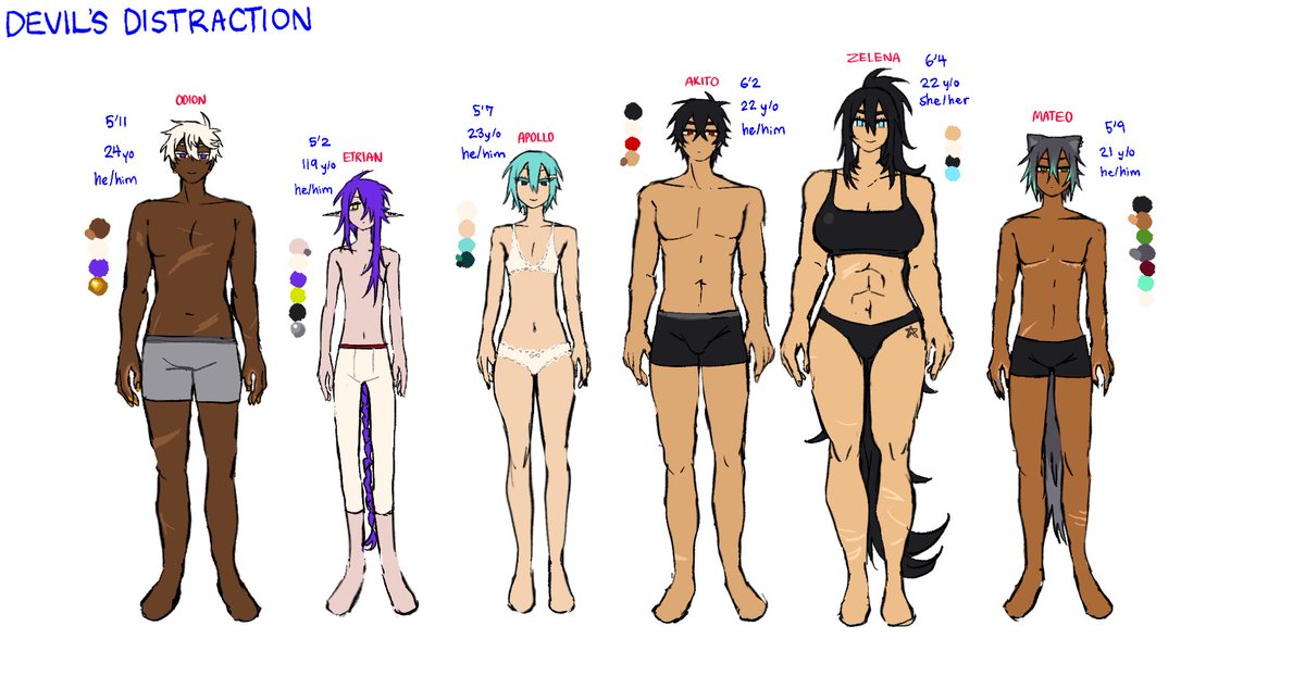 h1ghlighterjuic's tweet photo. #devilsdistraction i need to slightly redesign a couple of their outfits so heres a ref of their heights in their undies https://t.co/mpiBVIBhKW