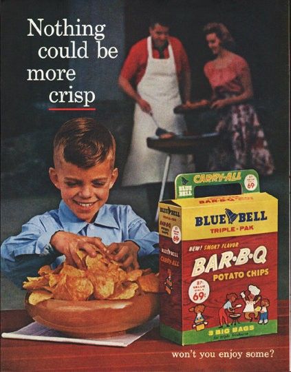 drmarkhyman's tweet photo. Did you know potato chips used to come in cardboard boxes? Then in the 1950s Du Pont ran full page ads convincing America they needed cellophane instead, "you can see it, so you know it's fresh."

That same company later became infamous for something far less transparent, decades of lawsuits over the forever chemicals it dumped into drinking water and used in food packaging.

We went from cardboard to plastic in the name of "freshness." Now we know plastic packaging leaches microplastics and endocrine disrupting chemicals straight into the food it's "protecting."

Progress doesn't always mean safer. Sometimes it just means better marketing.