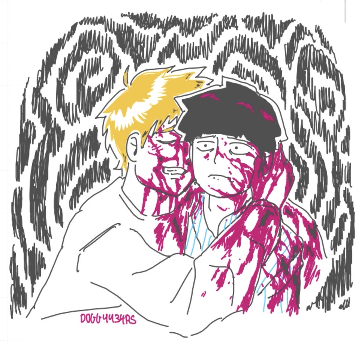 D0ggyY34rs's tweet photo. Some Obsession!Au Mobrei drawings! Drawn in the whiteboard me and @pilgrimyessa made. :) Sadly no one joined, but there’s always next time! Warning for blood, like tons of blood… https://t.co/DDcYPQZ74g