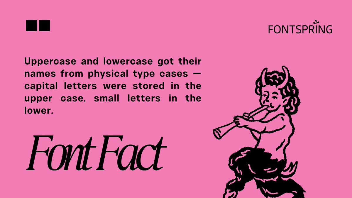 fontspring's tweet photo. The physical type drawer is why we still say "uppercase" and "lowercase" 400+ years later. Language is a time capsule! #FontFactFriday https://t.co/FLCChFK0YJ