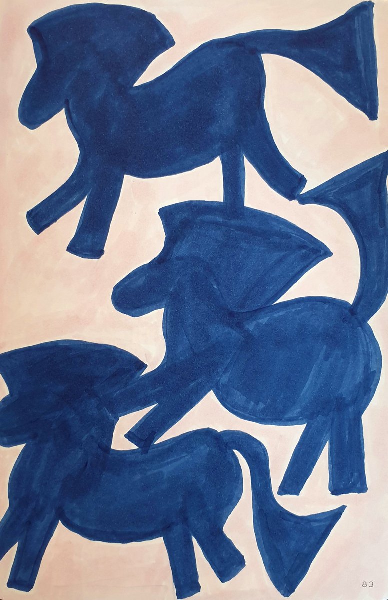 dacylrunnacles's tweet photo. From my sketchbook... 'Blue Horses' 💙 #dacylrunnaclesart https://t.co/qN5s7E4NyO