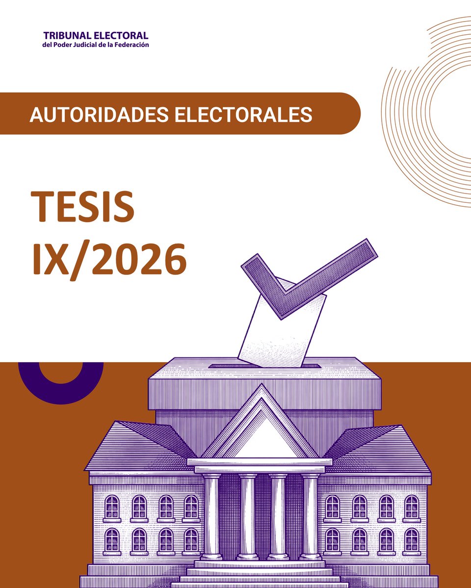 TEPJF_informa's tweet photo. ⚖️ Tesis IX/2026

Rubro:
Facultad reglamentaria. El ejercicio de la atribución de los consejos locales electorales para expedir y aprobar normas internas, tiene como finalidad contribuir y garantizar el buen funcionamiento de los organismos públicos electorales locales... https://t.co/EA7RIjl5J6