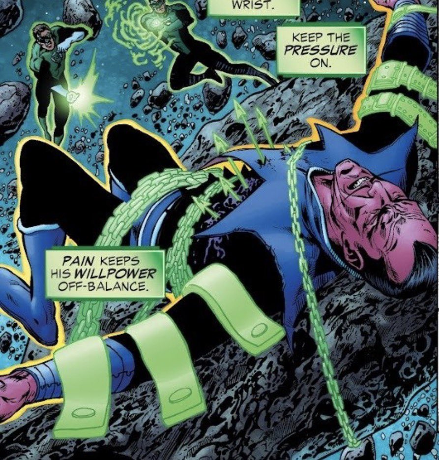 BR1GHTESTDAY's tweet photo. @DIVINE__MIGHT Hal punches him in the face after he’s dragged back, the natural forcefield provided by the ring burning the shape of his fist into Zamasu’s cheek.

“Now stay down!”

Many chains and latches pin Zamasu to the ground, not letting him move a muscle. https://t.co/K9esYUmHqg