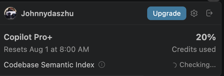 Johnnydazhu's tweet photo. Tried Copilot Pro+ with Fable 5, feels like 20% per complicated fix for almost an hour. But the good thing is Copilot now offering a discount. I might upgrade it to max and get another reset lol for 60% of price.( $60 for $100 max plan now) https://t.co/h2yq8tuExZ
