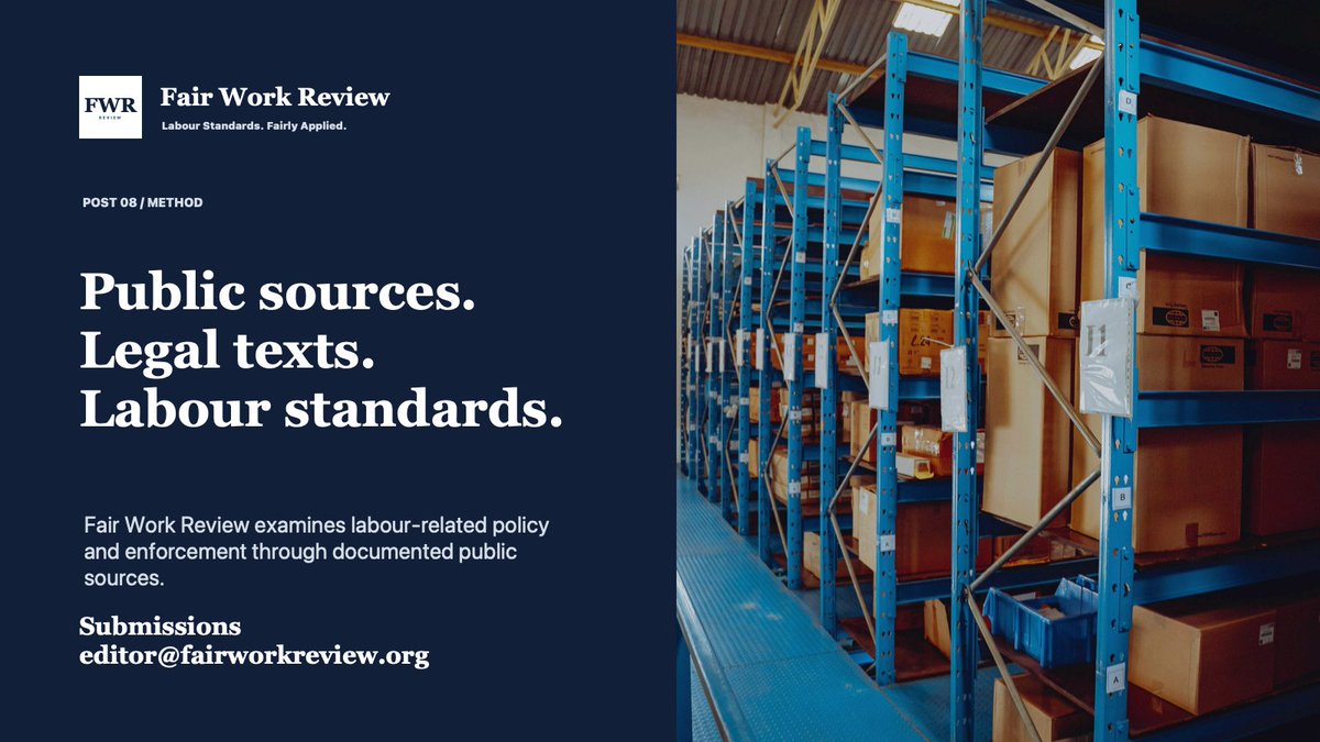 FairWorkReview's tweet photo. Fair Work Review uses public sources, legal texts, international labour standards, and credible civil-society research to examine labour-related policy and enforcement.

Editorial inquiries and submissions:
https://t.co/9hrsM6eLli
editor@fairworkreview.org https://t.co/6yG970ePJx