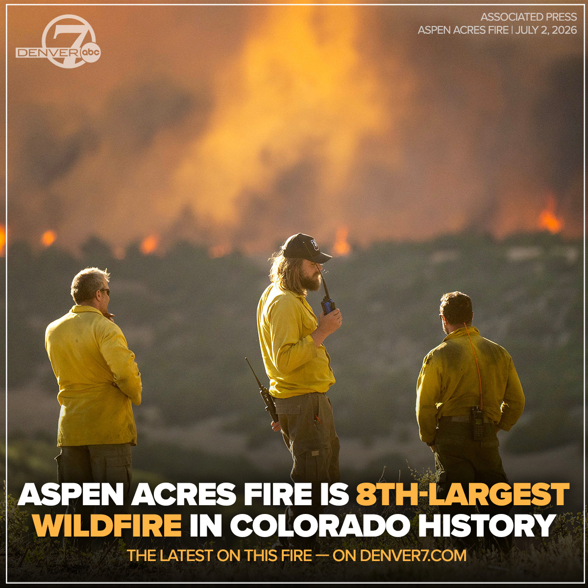 DenverChannel's tweet photo. The Aspen Acres Fire, last estimated at 73,000 acres, has cracked into the top 10 largest wildfires on Colorado record. https://t.co/Qy9sey3h0R https://t.co/lGwqjcgtHm