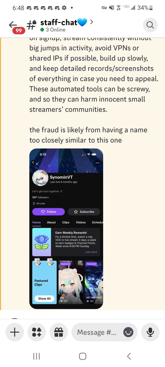 CinominVT's tweet photo. ‼️ Twitch indefinite suspension update ‼️

I sent the following email to @TwitchSupport today in an attempt to connect with them and learn why their ai bot flagged my account and ripped away my way of connecting with others and supporting myself.

This is one of multiple emails of which they've failed to respond to.

@Twitch tell me why my account was suspended so we can get this fixed! I have always followed Twitch's terms of service. I have never committed fraud.

Please give back what I and my community worked so hard to build.

I beg of you.

This email, of many, I sent is as follows:

"I has come to my attention from one of my discord moderators that the AI system may have flagged me as attempting to impersonate an account with a similar name.

I assure you I am an entirely separate creator and need to speak with a human to get the suspension of my legitimate account lifted.

I have never committed fraud. I am who I say I am and have always and will always abide by Twitch’s community guidelines.

Please let me speak with a human to discuss my apeal immediately. I beg of you."