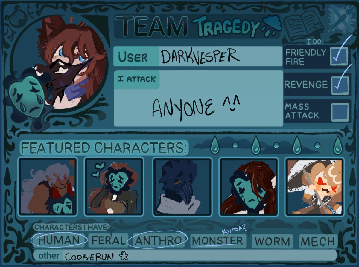 ADarkVesper's tweet photo. Doing #artfightㅤ again!! https://t.co/i7azqM16iV