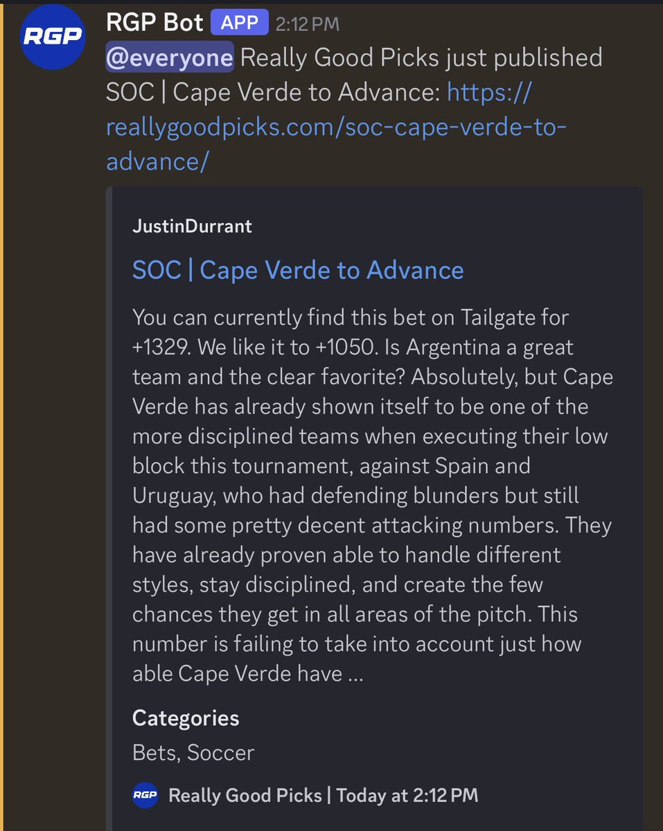 JustinMacmahan's tweet photo. The broadcast keeps saying absolutely nobody saw this coming, but the RGP betting team was all over Cape Verde here. Time to break the hearts of Argentina fans in PKs https://t.co/zakCaMBblQ