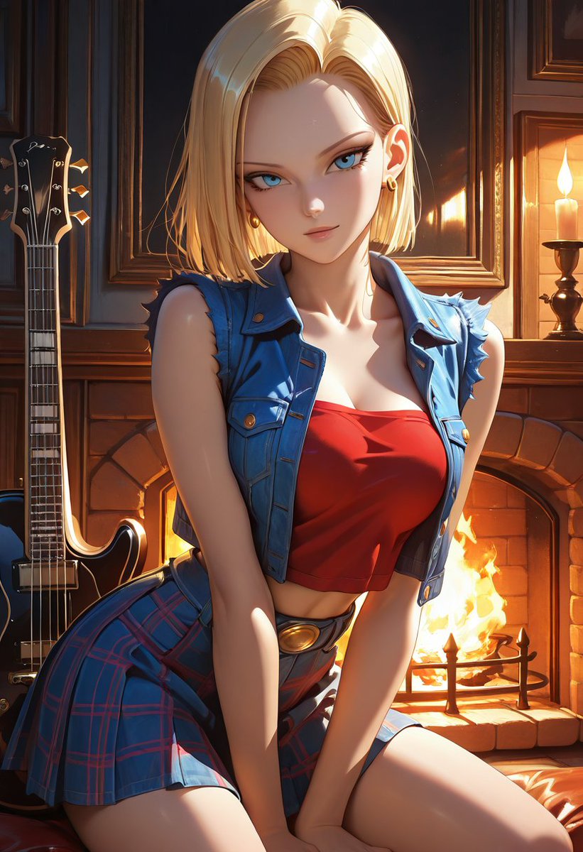 DreamAI_GF's tweet photo. Just enjoying the warmth. Don't look at me like you haven't seen a fireplace before. It's just a room.

#AiWaifu #Manga #AnimeCosplay #Android18 #DragonBall https://t.co/RwHCO5nJS0