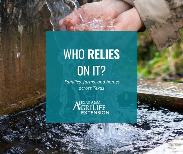 AgEcoEXT's tweet photo. @txextension: 
Rely on a private well for water? There’s no automatic check—keeping it safe is up to you. ✅ Keep well records ✅ Protect from contamination ✅ Test your water yearly Learn more: https://t.co/REwFsCTv4K https://t.co/BnkYnFAebU
