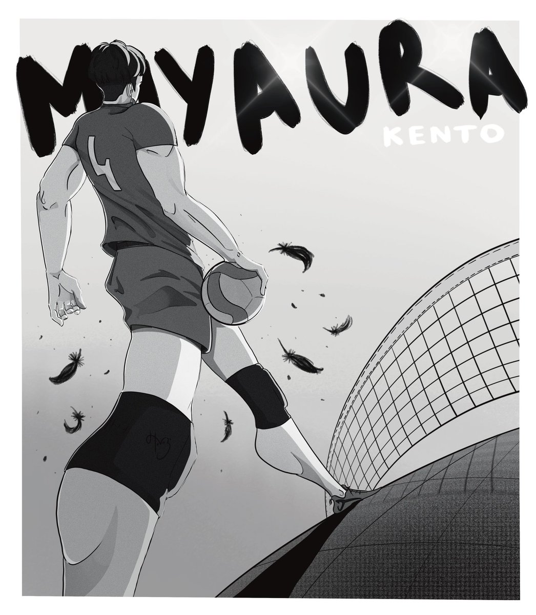 hazeven_'s tweet photo. Going to Orléans to watch that one incredible volleyball JP vs. FR game motivated me to get back to make art after months without doing anything. I’m honoured my art got caught on camera as well. 

#VNL2026 #art #yujinishida #kentomiyaura https://t.co/MMdAUo8KXw