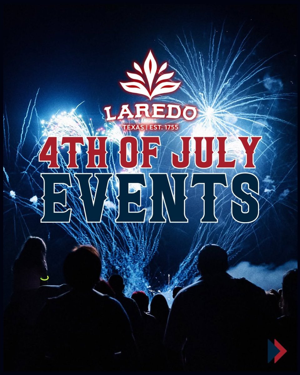 VisitLaredoTx's tweet photo. Celebrate the 4th of July in Laredo! From live music and family fun to baseball and THREE spectacular fireworks shows, there's no better place to celebrate Independence Day! ❤️🤍💙

#VisitLaredo #FourthOfJuly #LaredoTX #Fireworks #IndependenceDay #SummerFun #HolaLaredo https://t.co/SRtZEfTgdC