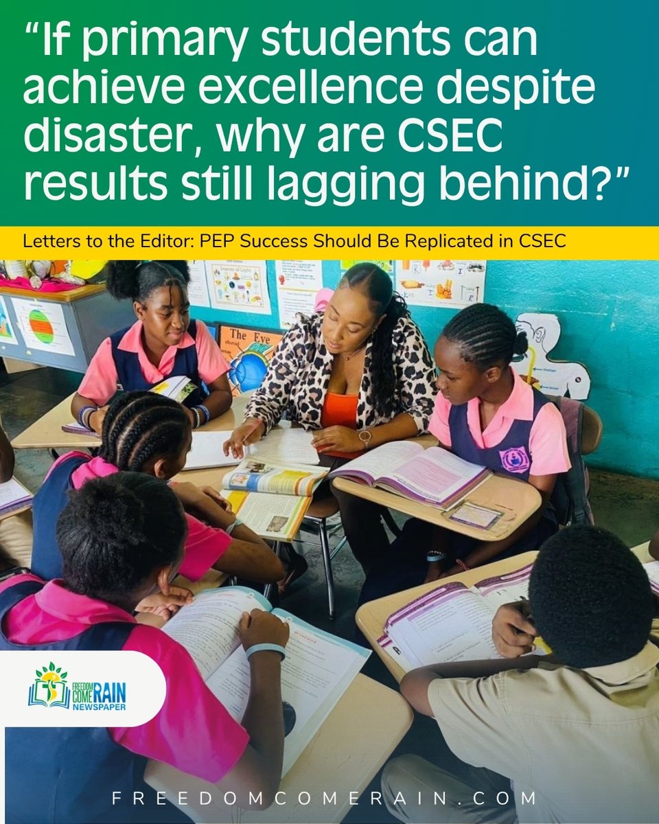 FreedomComeRain's tweet photo. A reader is urging Jamaica to build on this year's strong PEP success and improve CSEC performance. #freedomcome #freedomecomerain https://t.co/zaK6c1rD0U