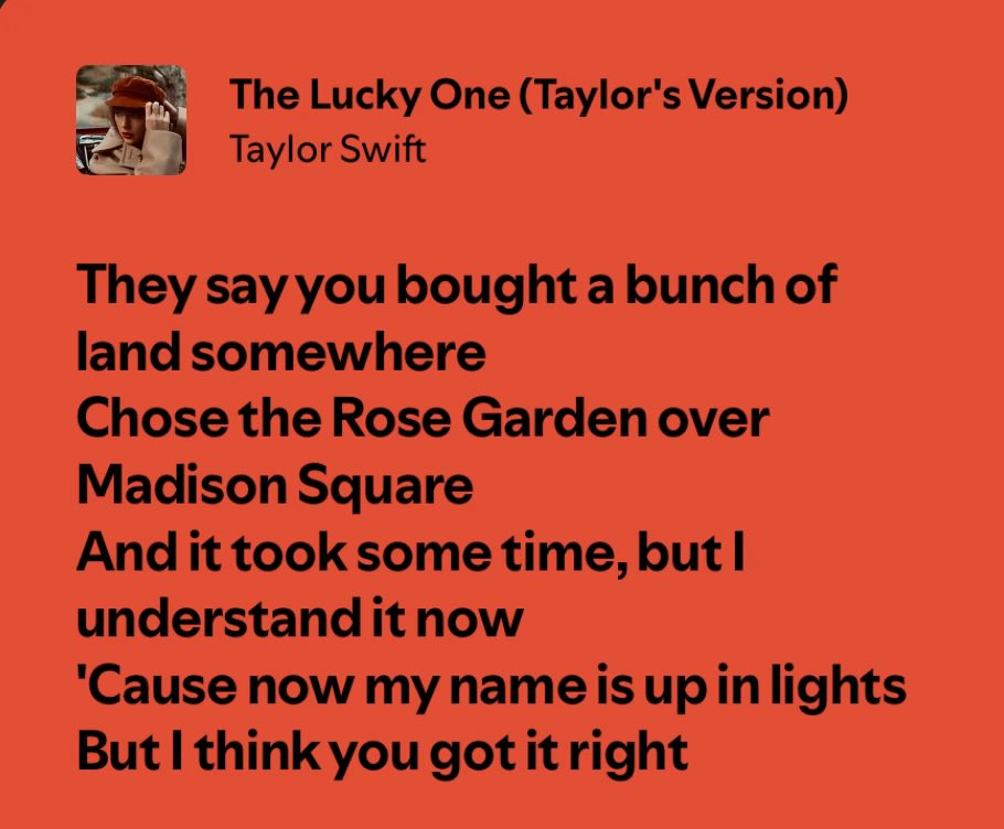 stillidreamof's tweet photo. i think choosing madison square garden for her super public wedding and having this song in her discography is so so so so so so so so interesting https://t.co/ik9ISf7b9p