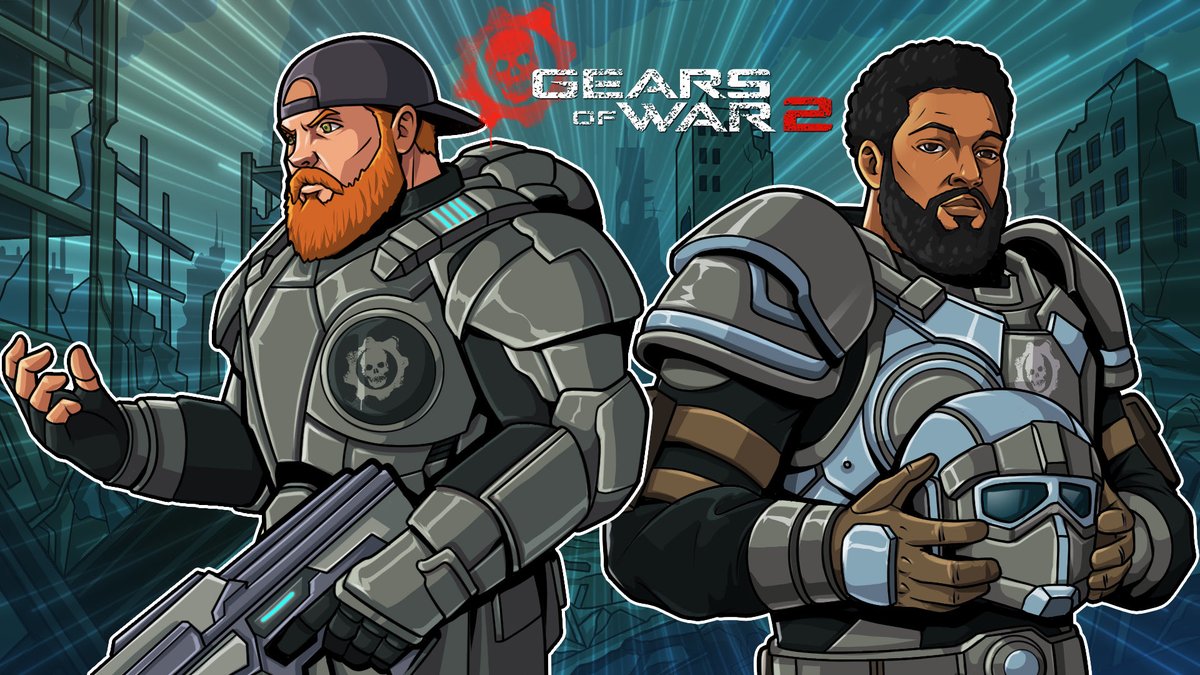 TheSmithBoyz's tweet photo. Malon continues to show JJ the way of the Gears! Tonight 9pm they will attempt to finish Gears of War2 (123 in 2026) all links in bio #gearsofwar2 https://t.co/UwaUMa0DFx