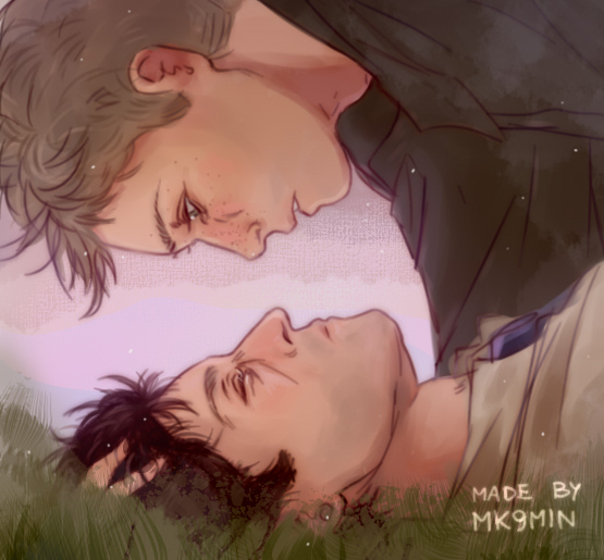 mk9min's tweet photo. done ! 
my first #destiel fanart. 💚💙 https://t.co/CC8EykTIAV