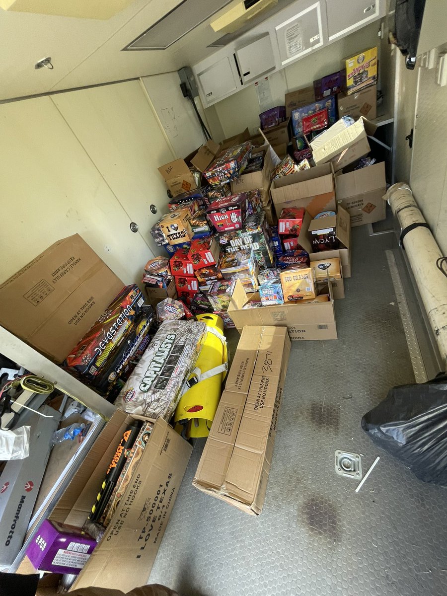 fortworthpd's tweet photo. Illegal Fireworks Operation = #ShutDown!

After receiving intel about fireworks for sale being advertised on social media, Fort Worth Police investigators identified locations on E. Berry St. & Donalee St. connected to this operation. 

With the assistance of the @FortWorthFire Bomb and Arson, investigators were able to confiscate a large quantity of fireworks intended for illegal sale and distribution within the @CityofFortWorth. 

Illegal fireworks are against the law and put our neighborhoods, first responders, and property at risk. 

We will continue to enforce city ordinances and hold violators accountable.

#FortWorth #FWPD #FireworkSafety