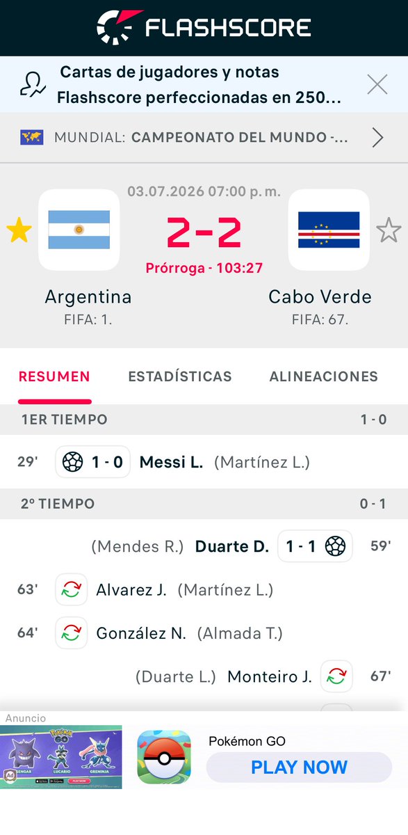 standardfm's tweet photo. Argentina - Cabo Verde 2:2

Más información: https://t.co/IJxkpoXVgS https://t.co/y4LX3HcXsG