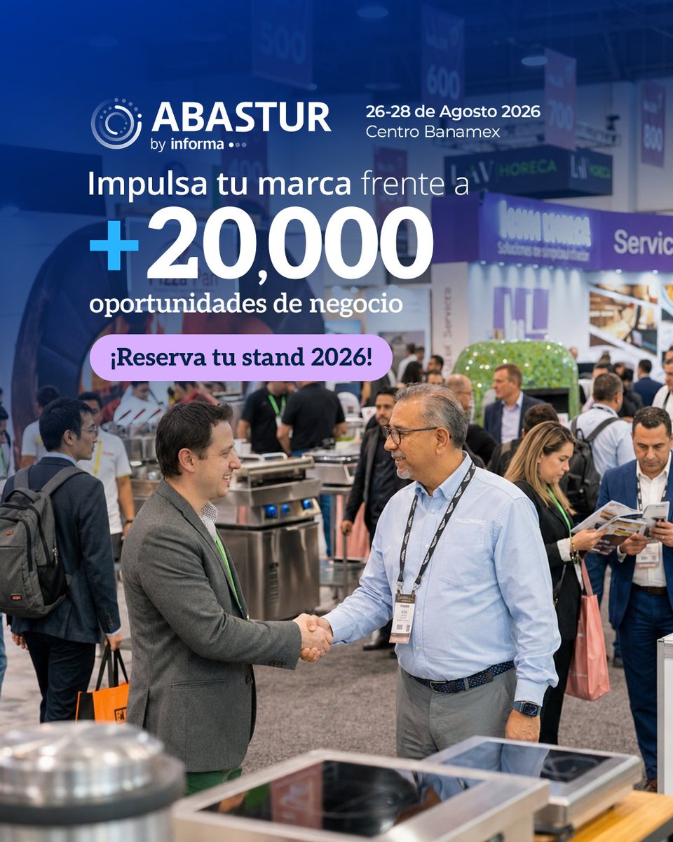 ABASTUR's tweet photo. ✨ En ABASTUR conecta tu marca con más de 20,000 compradores con poder de decisión. Aprovecha la exposición para presentar tus innovaciones, generar oportunidades de negocio y fortalecer tu presencia en la industria.

🚀 Reserva tu stand hoy. https://t.co/ob3LQBsp3q

#Abastur https://t.co/yrwGFgBIEc