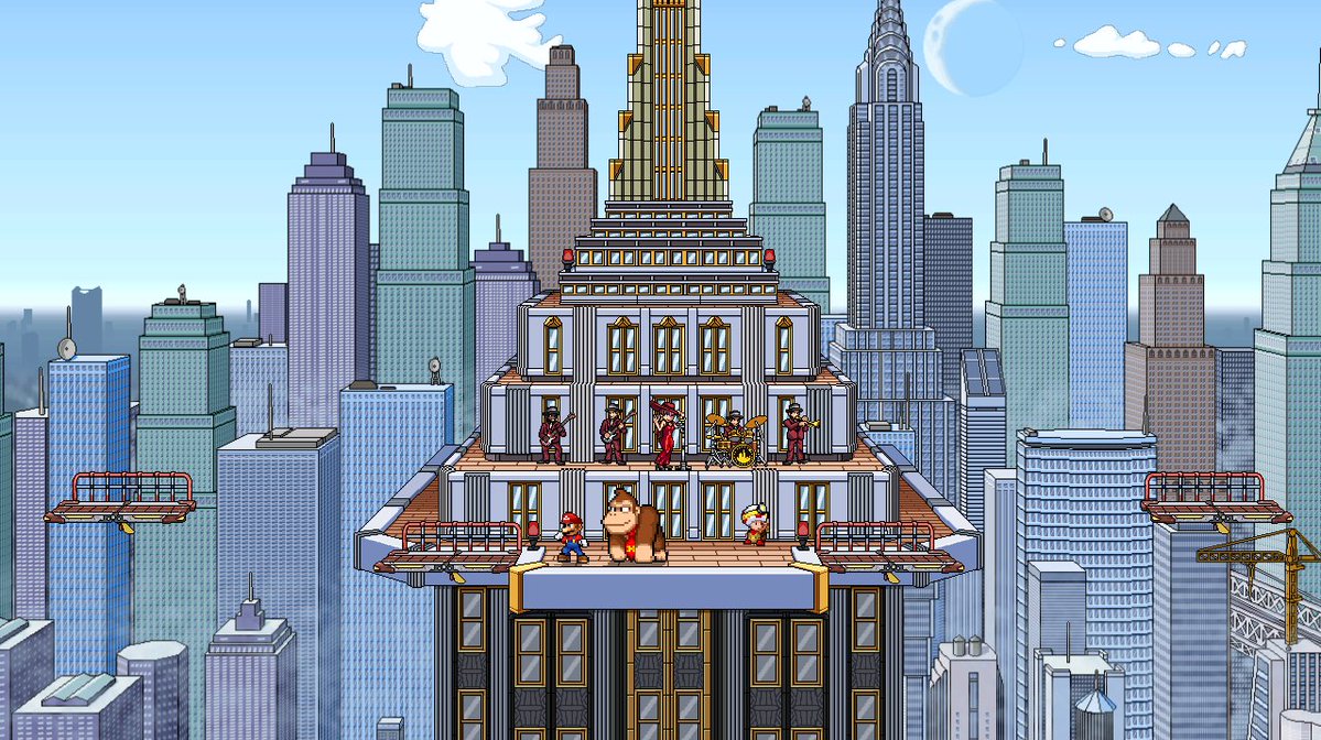 SSBCrusadeOffic's tweet photo. "It's time to jump up the air. Jump up, don't be scared.". Welcome to the city that never leaps! You fight at the peak of New Donk City Hall that towers over this large metropolis. https://t.co/UyFQkDjQ14