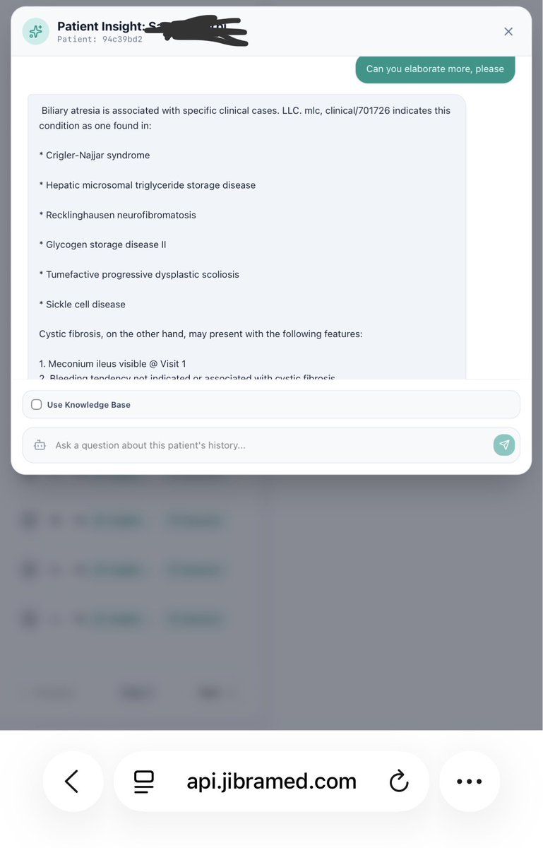 JibraMed's tweet photo. We benchmarked this question using Jibramed’s Evidence Layer.

The first screenshot shows the initial answer, and the second shows the follow-up explanation after asking the model to elaborate.

We’d be honored if you could review the responses and share your honest feedback. We’re continuously benchmarking and refining Jibramed, and insights from clinicians like you are incredibly valuable.

@Chiragrx07