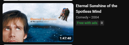 benigois's tweet photo. just so you guys know, Moonlight (2016), Eternal Sunshine of the Spotless Mind  (2004,) and Everything Everywhere All At Once (2022) are all free on youtube right now for your viewing https://t.co/Y70uhx8g0Y