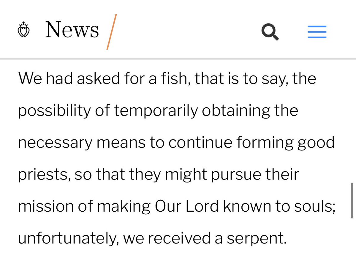 SSPXEN's tweet photo. “In the meantime, if You are able, despite Your recent decision, bless us as Your sons. For us, nothing has changed, and nothing ever will change.”
https://t.co/e00zyq4Qp3 https://t.co/AVwhRFtZb2