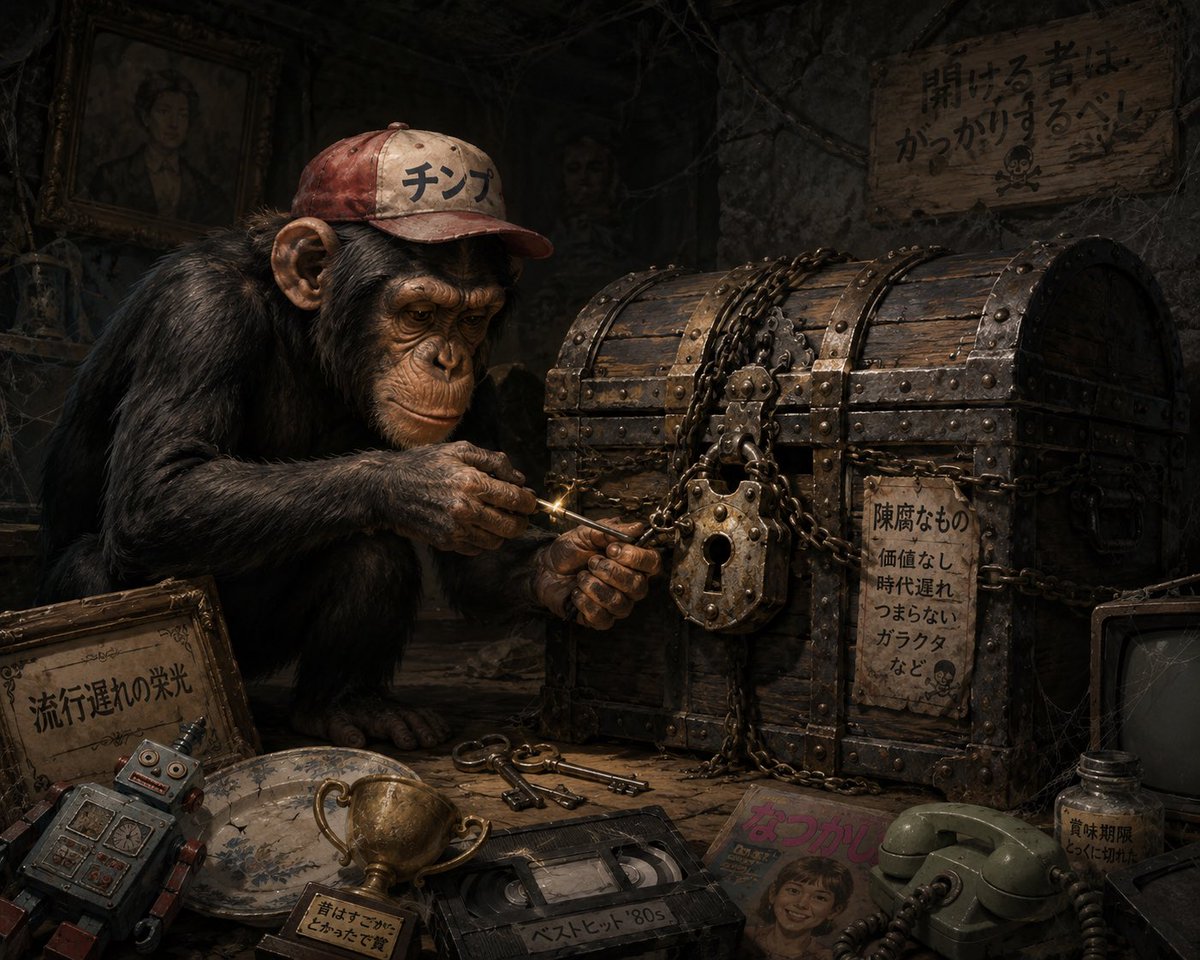 zappatoete's tweet photo. 陳腐な箱を開けるchimp https://t.co/6qcuMKi740
