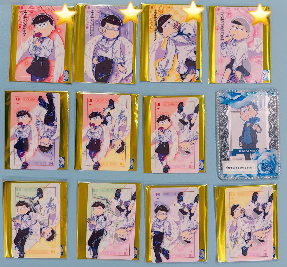 pecota2mocota's tweet photo. 【交換•譲渡】おそ松さん 天使 THEキャラ

譲》おそ松•一松•十四松•トド松•ペア
画①缶バッジ
画②コレクションカード
画③特典ブロマイド

求》
①③同種カラ松
②単体カラ松/定価（+送料）
※ ⭐️は交換のみ

手渡し:7/4原宿～池袋.7/25新宿～原宿
または郵送

よろしくお願いいたします🙇‍♀️ https://t.co/znF4o2ChCf