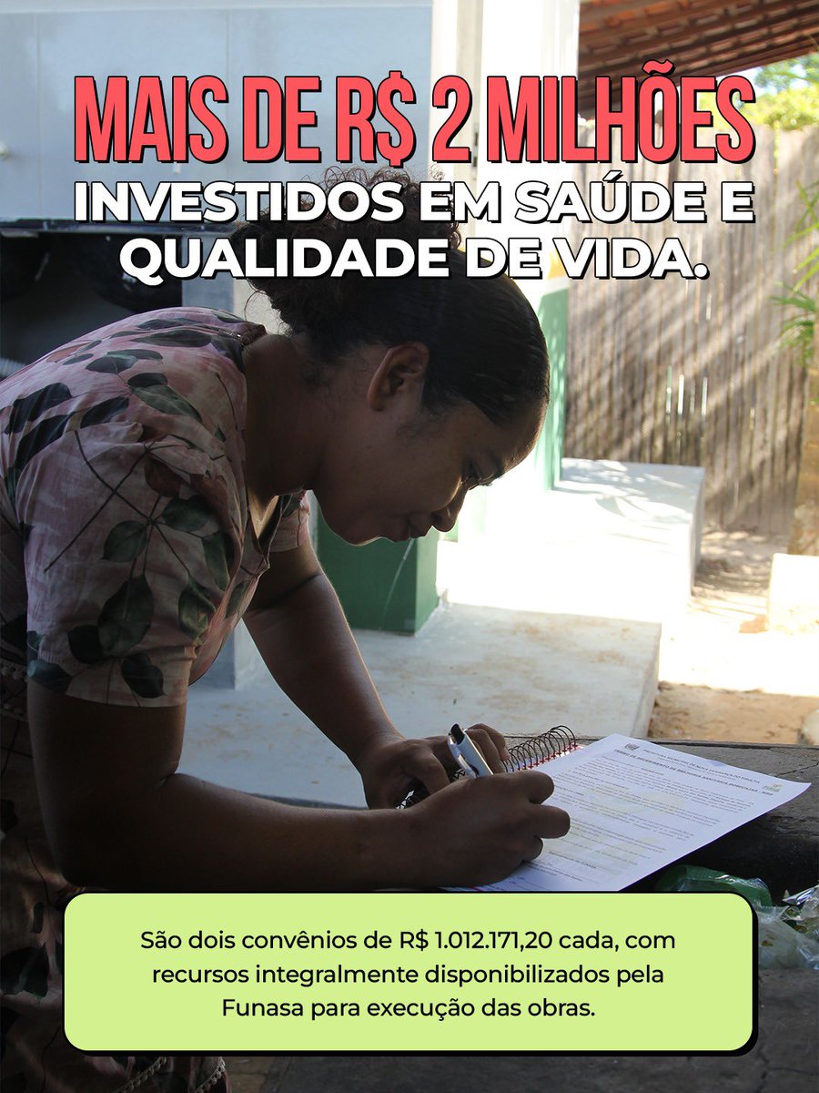 Funasa's tweet photo. Mais saúde e dignidade para Nova Esperança do Piriá (PA)! 🚿🏠

A Funasa acompanha a implantação de 80 módulos de Melhorias Sanitárias Domiciliares no município, com mais de R$ 2 milhões em investimentos. https://t.co/pc9ysDo5kg