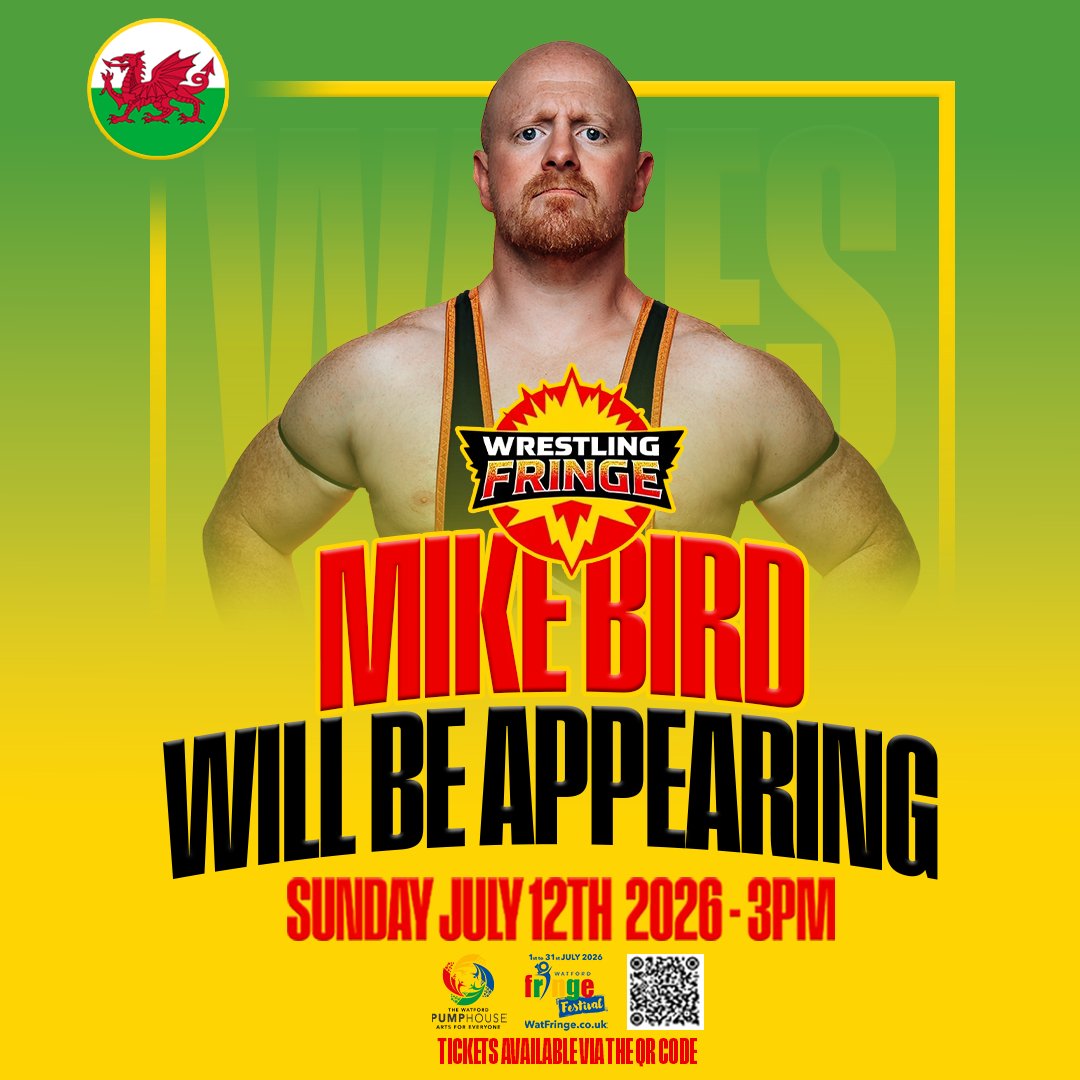 WrestleFringe's tweet photo. 🏴󠁧󠁢󠁷󠁬󠁳󠁿 𝗠𝗜𝗞𝗘 𝗕𝗜𝗥𝗗 comes to the Fringe!

Representing 𝗪𝗔𝗟𝗘𝗦, @FlyingMikeBird is a grizzled veteran coming to the @WatFringe with one mission in mind: Claim gold for his country and prove that Cymru is the superior home nation.

#WatFringe #WatFringe26 #WrestlingFringe https://t.co/KUrqfKfsDE