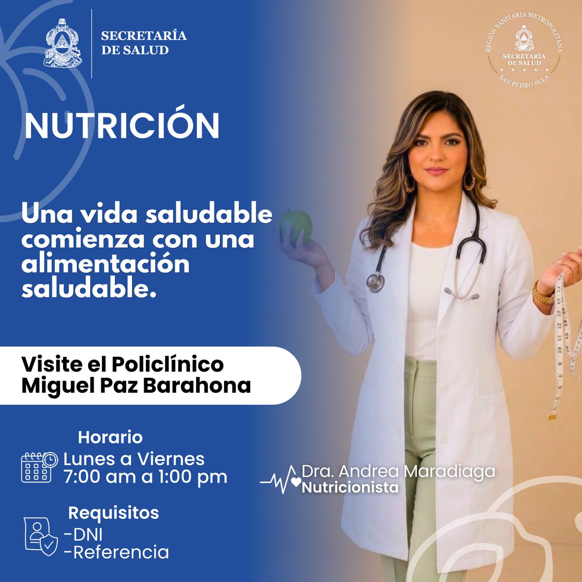 RegionMetroSPS's tweet photo. ¡Tu salud comienza con una buena alimentación! 📷📷
En el Policlínico Miguel Paz Barahona contamos con el servicio de Nutrición, donde recibirás orientación profesional para mejorar tus hábitos alimenticios y cuidar tu bienestar en cada etapa de la vida.

@saludgobhn https://t.co/zPW1DydSHO