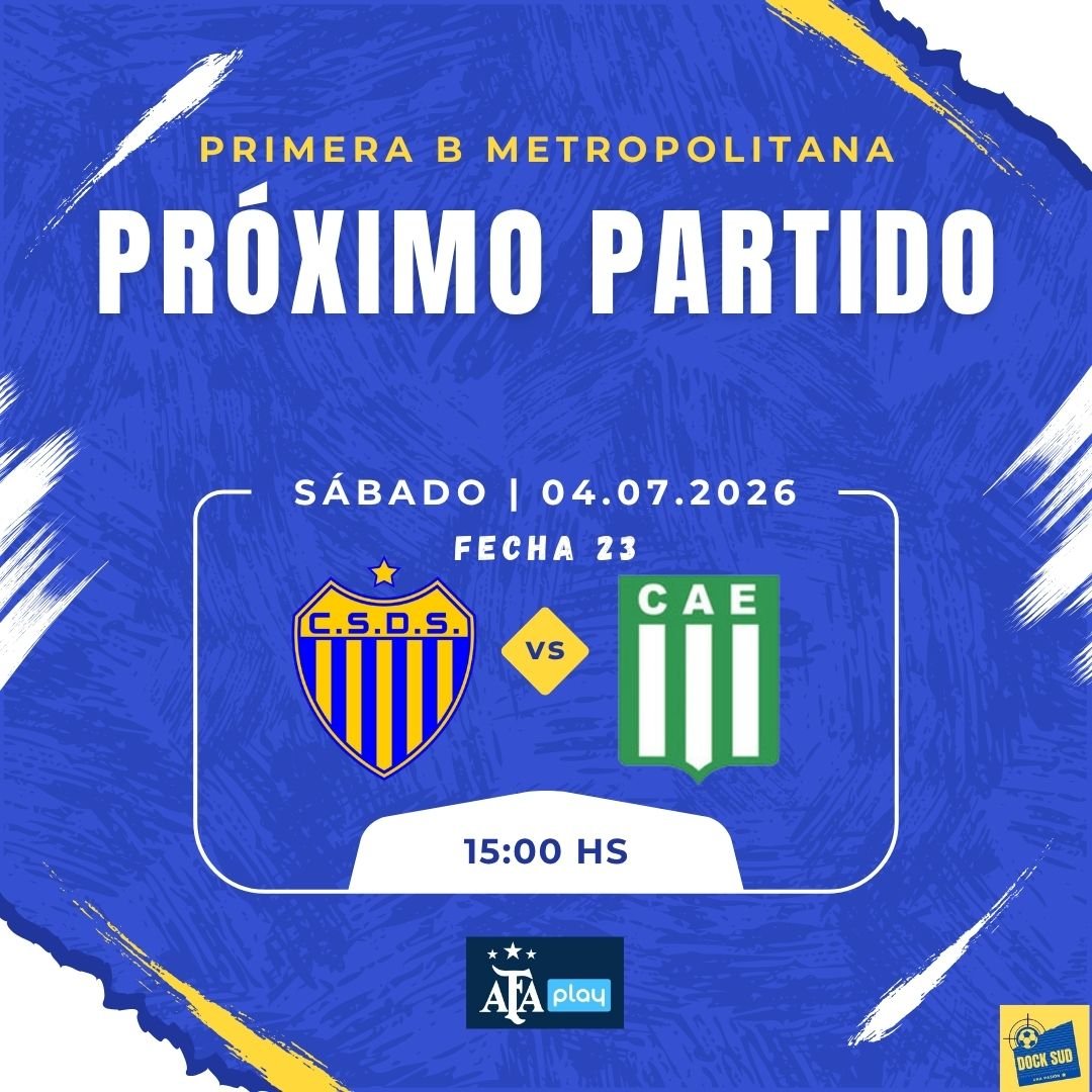 docksdunapasion's tweet photo. 🔜 ¡𝗣𝗥𝗢́𝗫𝗜𝗠𝗢 𝗣𝗔𝗥𝗧𝗜𝗗𝗢!

⚽ #PrimeraBMetropolitana
🆚 Excursionistas 
🗓 Sábado 4/7
🕙 15:00
🏟️ De los Inmigrantes 
🖥️ Lpf Play

#VamosDocke
#docksudunapasion 🟡🔵 https://t.co/xilN44u596