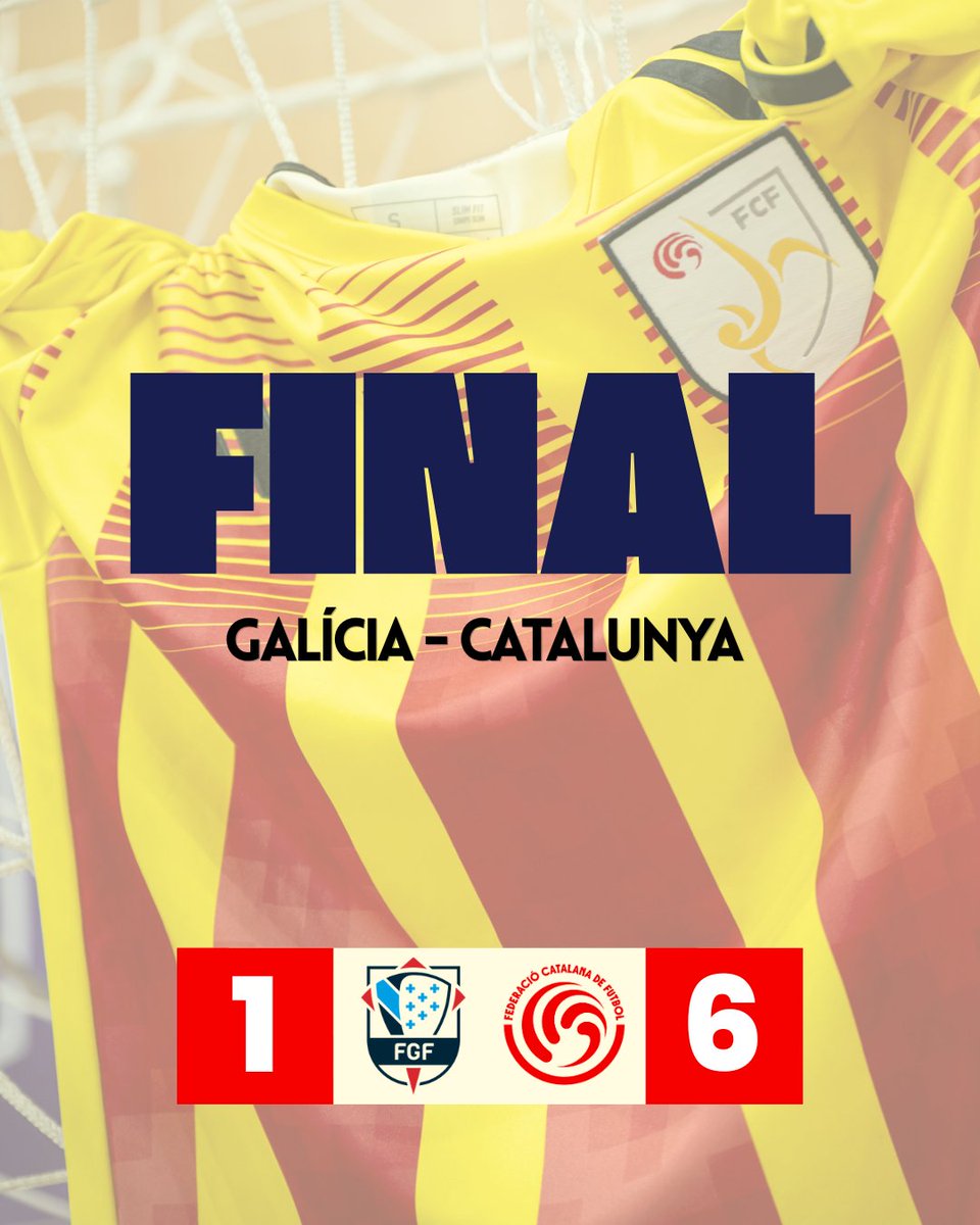 FCF_CAT's tweet photo. ⚽️ 𝐒𝐄𝐋𝐄𝐂𝐂𝐈𝐎́ 𝐂𝐀𝐓𝐀𝐋𝐀𝐍𝐀 𝐀𝐁𝐒𝐎𝐋𝐔𝐓𝐀 𝐌𝐀𝐒𝐂𝐔𝐋𝐈𝐍𝐀

⏰ FINAL!! Catalunya s'enduu la victòria contra Galícia en un partit brillant!

⚔️ @FutsalRFGF  1⃣🆚6⃣ Catalunya

🏟️ Pavelló Municipal de Lugo
📺 En directe per @esport3 

🟡🔴SOM-HI CATALUNYA 🟡🔴 https://t.co/2DL5ZTGgaz