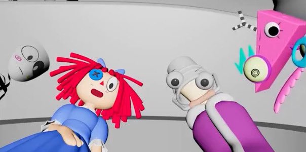HoodedLefty's tweet photo. @MarissaLenti I think it’s interesting that the boss gangle seems to have been use for early animation of some scenes. I wonder if this scene was animated by the same person that did the “Zooble door” scene https://t.co/JlHOzSej72