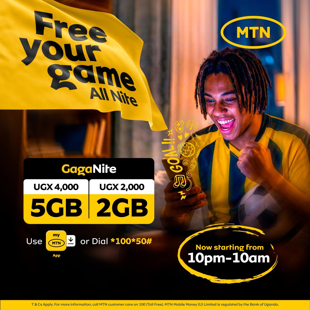 Mercy_Mugala_J's tweet photo. Argentina takes the pitch tonight, your data should take you all night.

From 10PM, switch to #GagaNite and catch every pass, every goal, and every talking point long after the final whistle.

Dial *100*50# or use the MyMTN App.

#FreeYoFire https://t.co/3hq8KCoEo7