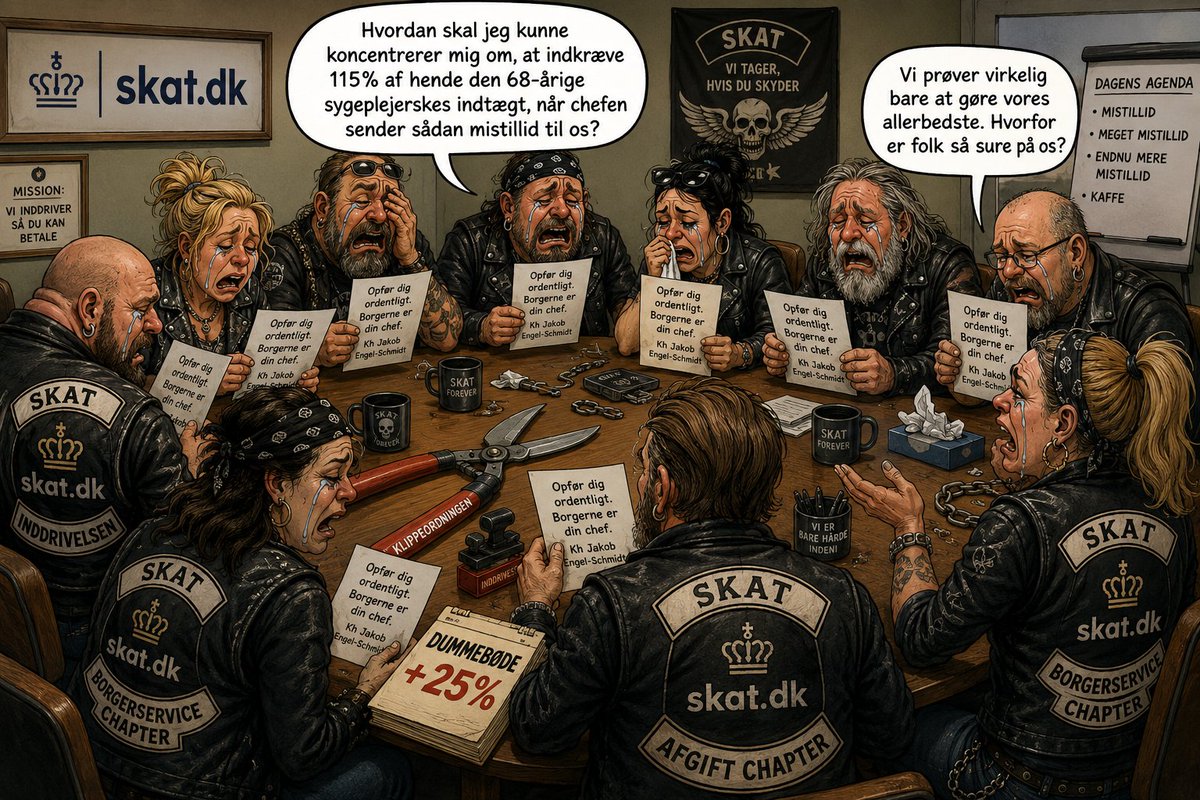 LAsseMandal's tweet photo. Medarbejderne i SKAT er kede af, at @engelschmidt har sendt dem et brev, hvor han bede dem om, at opføre sig ordentligt... https://t.co/rn5Fp4WvoQ