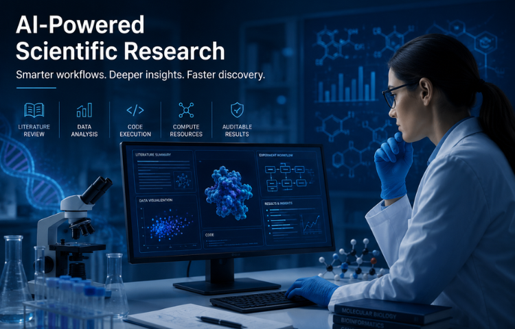 Quantilus's tweet photo. AI just walked into the lab.

New AI research tools are helping scientists analyze data, review studies, and build more transparent workflows.

Less busywork. More breakthroughs.

➡️ https://t.co/5IaOdZvuwB

#AI #ScientificResearch #Biotech https://t.co/TEJVrwxmTu