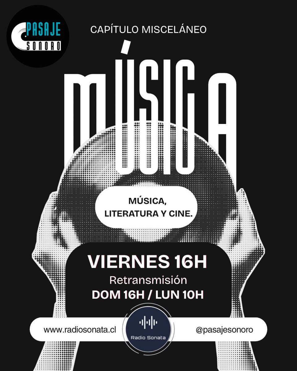 pasajesonoro's tweet photo. Hoy a las 16H capítulo estreno de Pasaje Sonoro: Misceláneo.

Te invitamos a un nuevo viaje sonoro por una estupenda selección musical que hemos hecho para ti con lanzamientos 2026 y alguna que otra cosa de todos los tiempos.

Escúchanos desde las 16h por https://t.co/4ScsxhZguB https://t.co/8Iqbn6tMjr
